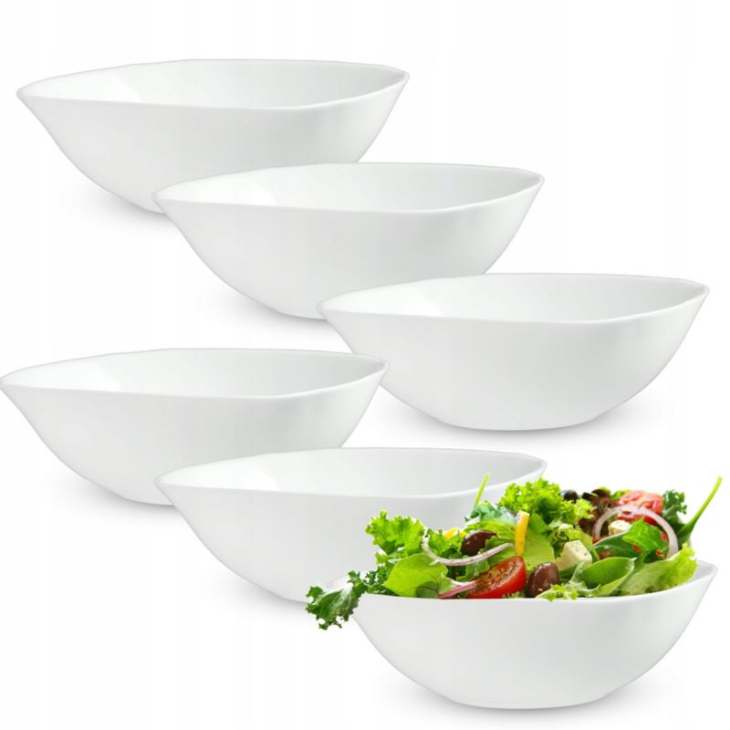 Salaterki KADAX Szklane Białe Do Zupy Przekąsek 19cm 6szt