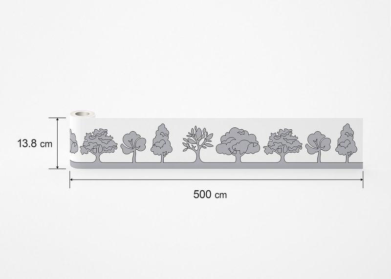 samoprzylepna bordiura tapetowa Sanders & Sanders drzewa szary 10 x 500 cm - 1 szt.