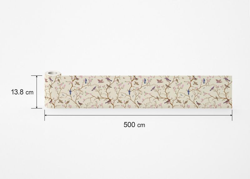 samoprzylepna bordiura tapetowa Sanders & Sanders ptaki beżowy i brązowy 10 x 500 cm - 1 szt.