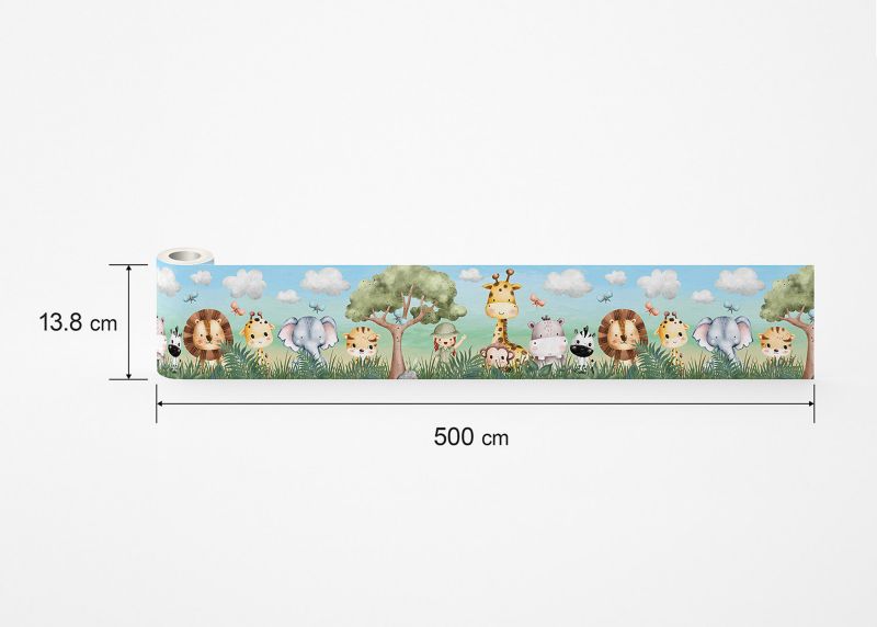 samoprzylepna bordiura tapetowa Sanders & Sanders zwierzęta dżungli  10 x 500 cm - 1 szt.