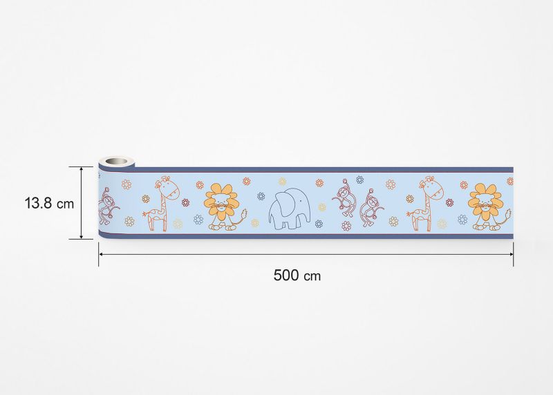 samoprzylepna bordiura tapetowa Sanders & Sanders zwierzęta niebieski 10 x 500 cm - 1 szt.