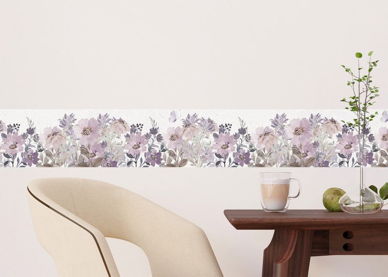 samoprzylepna granica tapety Sanders & Sanders kwiaty liliowo fioletowym 10 x 500 cm - 1 szt.