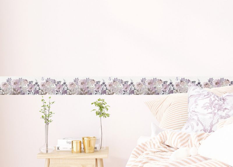 samoprzylepna granica tapety Sanders & Sanders kwiaty liliowo fioletowym 10 x 500 cm - 1 szt.