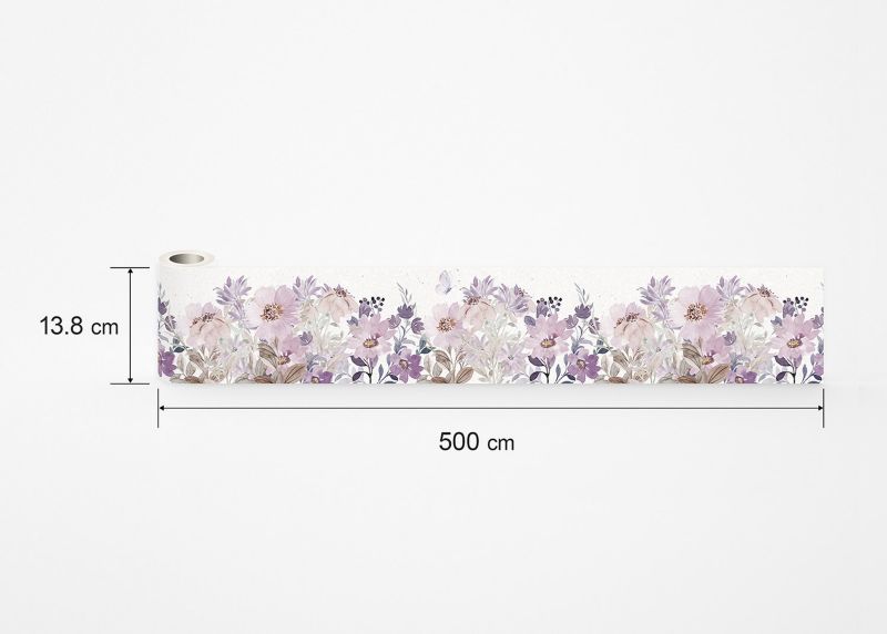 samoprzylepna granica tapety Sanders & Sanders kwiaty liliowo fioletowym 10 x 500 cm - 1 szt.