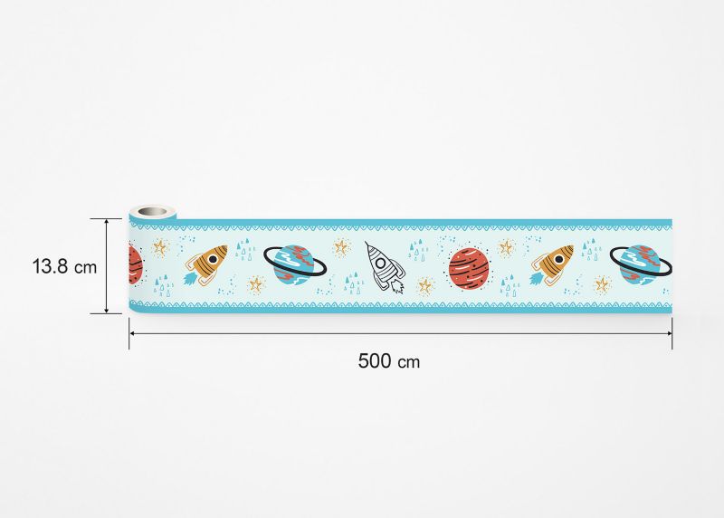 samoprzylepna granica tapety Sanders & Sanders planety w kosmosie niebieskim 10 x 500 cm - 1 szt.