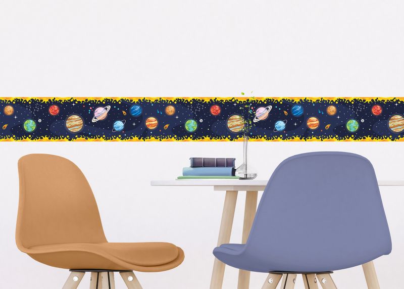 samoprzylepna granica tapety Sanders & Sanders planety w kosmosie niebieskimIw wielu kolorach 10 x 500 cm - 1 szt.