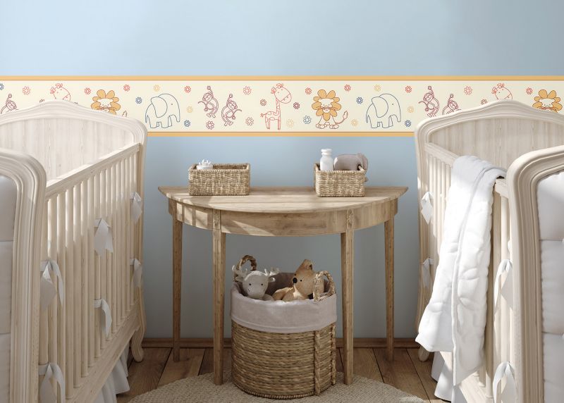samoprzylepna granica tapety Sanders & Sanders Zwierząt żółtym 10 x 500 cm - 1 szt.
