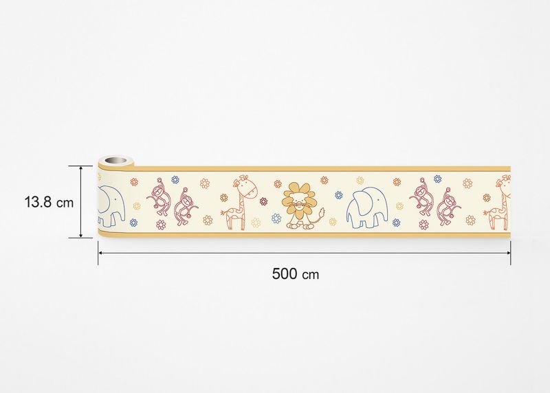 samoprzylepna granica tapety Sanders & Sanders Zwierząt żółtym 10 x 500 cm - 1 szt.