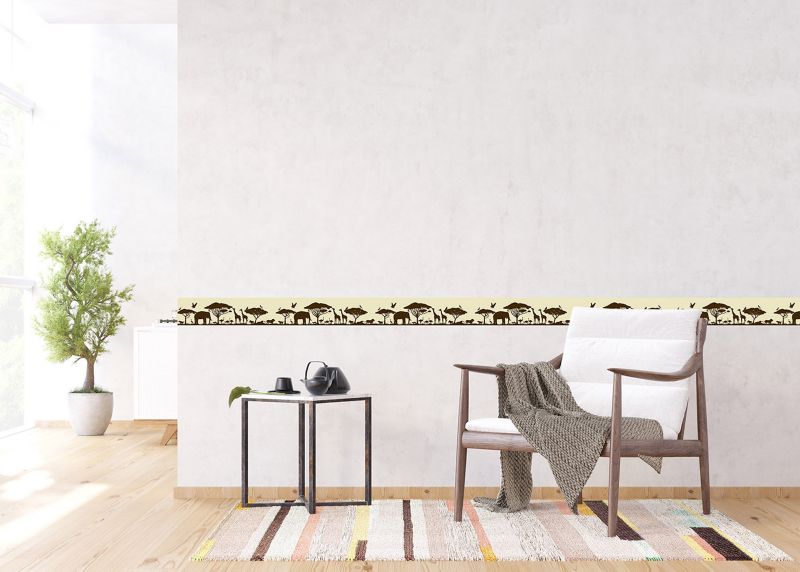 samoprzylepna granica tapety Sanders & Sanders Zwierząt żółtymIbrązowym 10 x 500 cm - 1 szt.