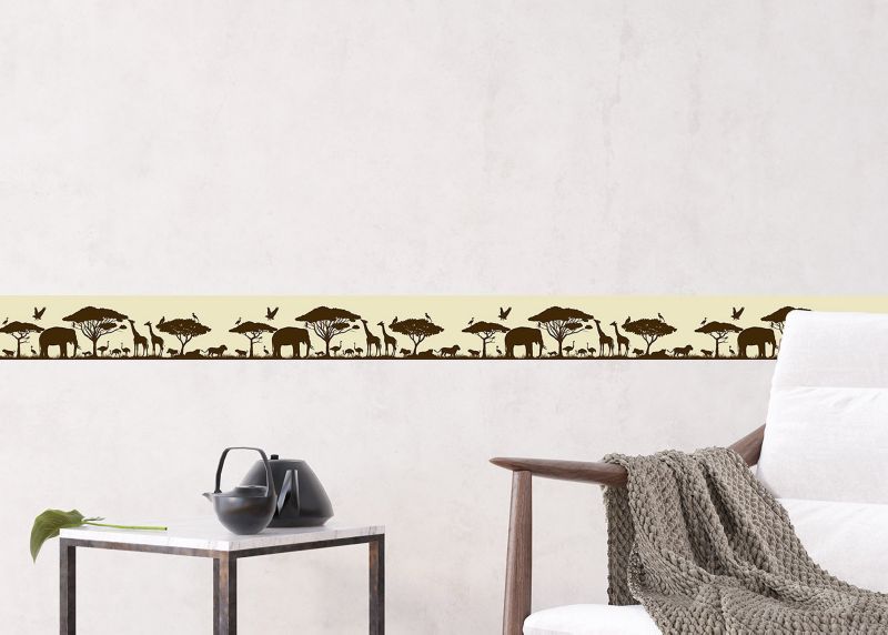 samoprzylepna granica tapety Sanders & Sanders Zwierząt żółtymIbrązowym 10 x 500 cm - 1 szt.