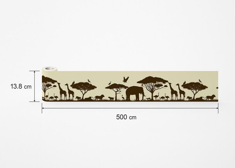 samoprzylepna granica tapety Sanders & Sanders Zwierząt żółtymIbrązowym 10 x 500 cm - 1 szt.