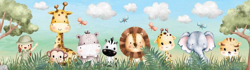 samoprzylepna granica tapety Sanders & Sanders zwierzęta dżungli  10 x 500 cm - 1 szt.