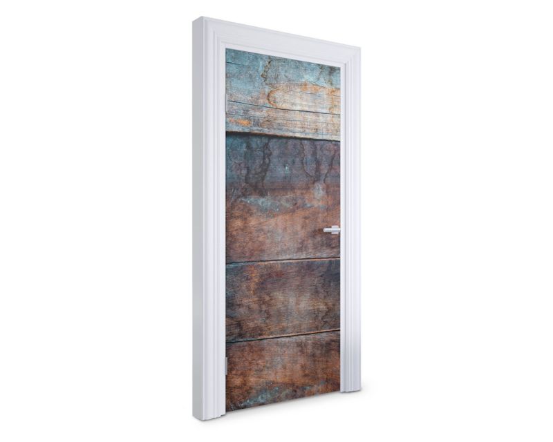 Samoprzylepna naklejka na drzwi Wallfluent 85x205 cm Zniszczone drewno 1 szt.
