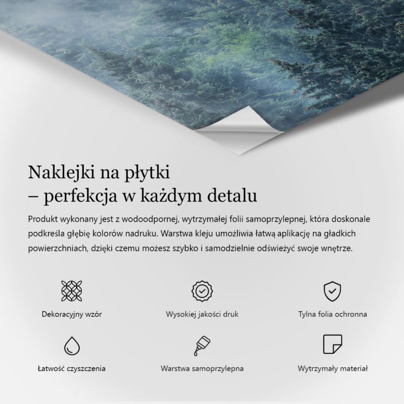 Samoprzylepna naklejka na kafle Wallfluent 10x10 cm Górski krajobraz z odbiciem wodoodporne 24 szt.