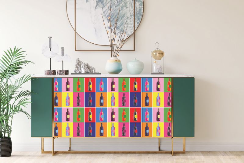 Samoprzylepna okleina Tulup 100x50 cm Butelki pop art 1 szt.
