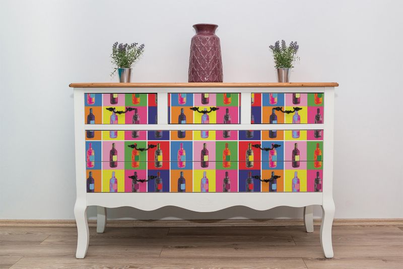 Samoprzylepna okleina Tulup 100x50 cm Butelki pop art 1 szt.