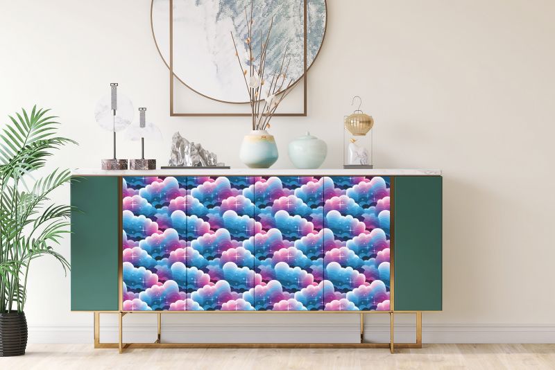Samoprzylepna okleina Tulup 100x50 cm Chmury retro grafika 1 szt.