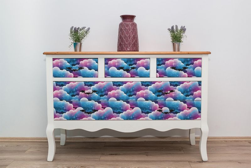 Samoprzylepna okleina Tulup 100x50 cm Chmury retro grafika 1 szt.