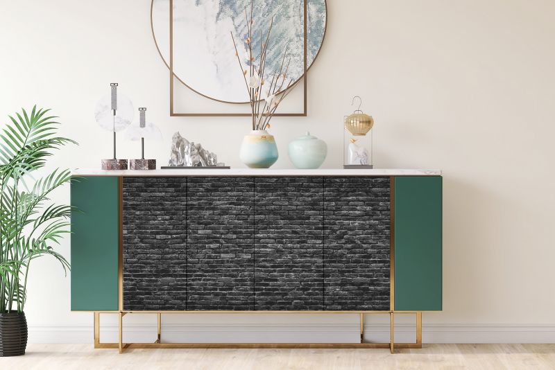 Samoprzylepna okleina Tulup 100x50 cm Czarna cegła 1 szt.