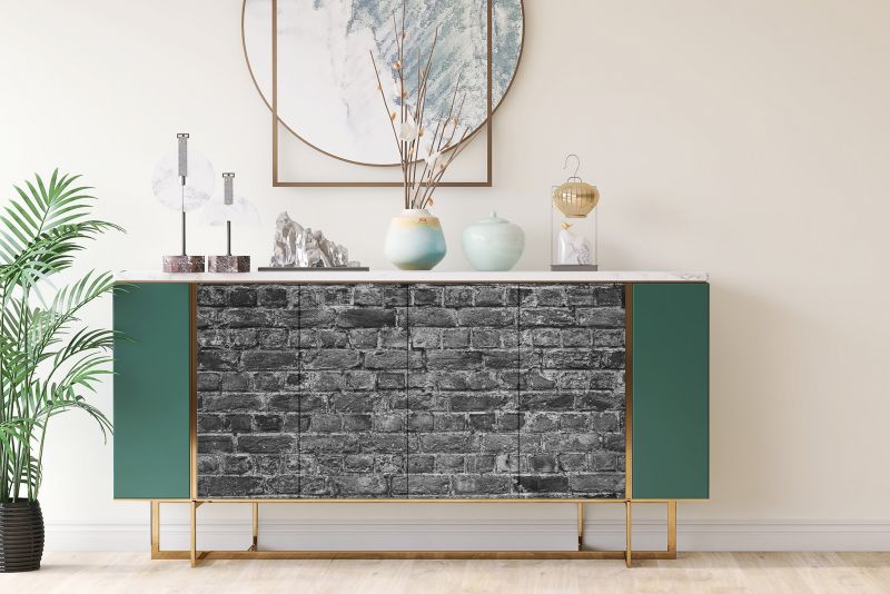 Samoprzylepna okleina Tulup 100x50 cm Czarno białe cegły 1 szt.