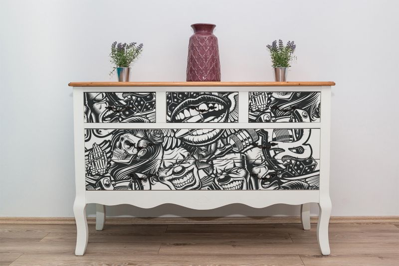 Samoprzylepna okleina Tulup 100x50 cm Czaszki tatuaż 1 szt.
