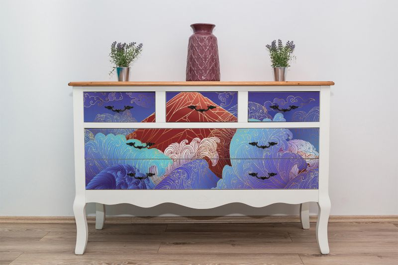 Samoprzylepna okleina Tulup 100x50 cm Góry fale w stylu azjatyckim 1 szt.