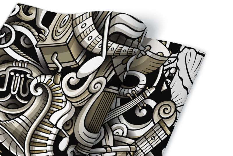 Samoprzylepna okleina Tulup 100x50 cm Instrumenty doodle 1 szt.
