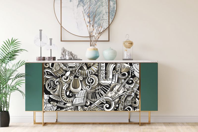 Samoprzylepna okleina Tulup 100x50 cm Instrumenty doodle 1 szt.