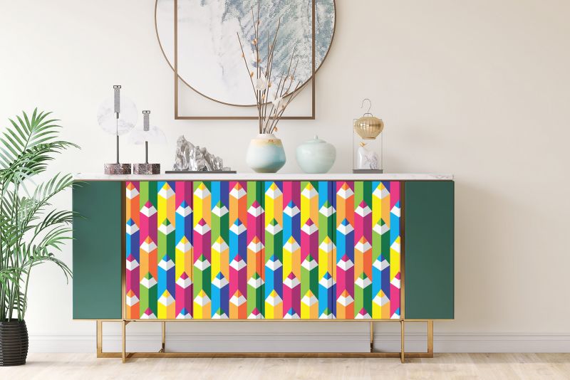 Samoprzylepna okleina Tulup 100x50 cm Kolorowe kredki 1 szt.