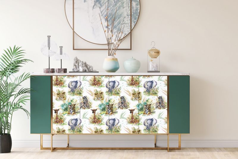 Samoprzylepna okleina Tulup 100x50 cm Lew żyrafa zebra słoń 1 szt.