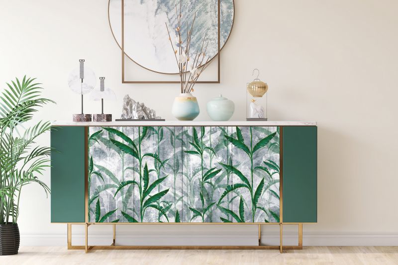 Samoprzylepna okleina Tulup 100x50 cm Loftowy wzór tropikalna roślinność 1 szt.