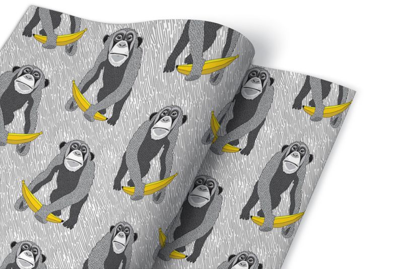 Samoprzylepna okleina Tulup 100x50 cm Małpa szympans banan 1 szt.