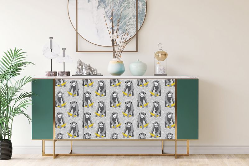 Samoprzylepna okleina Tulup 100x50 cm Małpa szympans banan 1 szt.