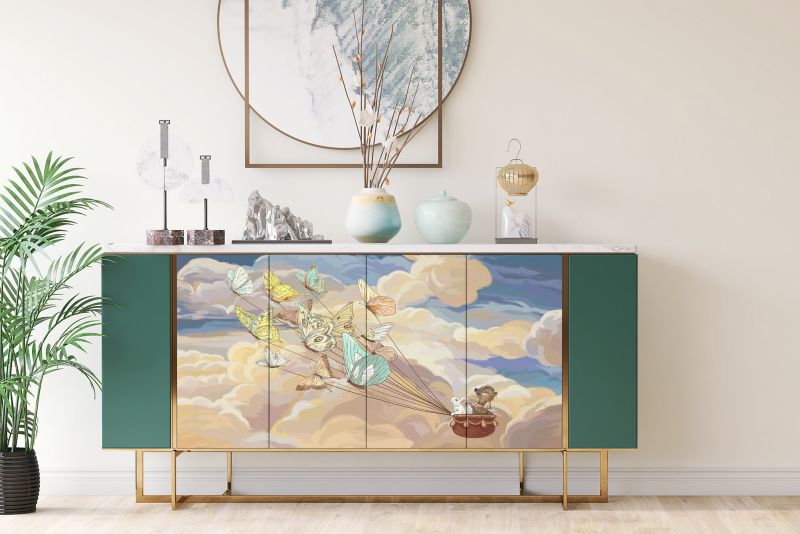 Samoprzylepna okleina Tulup 100x50 cm Motyle królik miś niebo 1 szt.