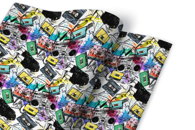 Samoprzylepna okleina Tulup 100x50 cm Muzyka retro kasety boombox 1 szt.