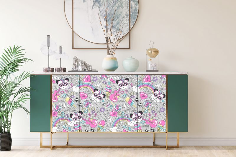 Samoprzylepna okleina Tulup 100x50 cm Panda tęcza diamenty 1 szt.