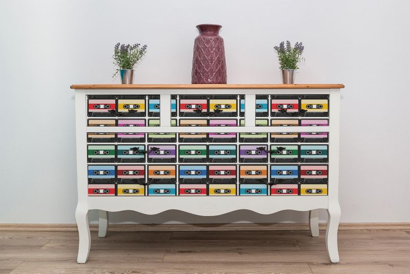 Samoprzylepna okleina Tulup 100x50 cm Retro kasety 1 szt.