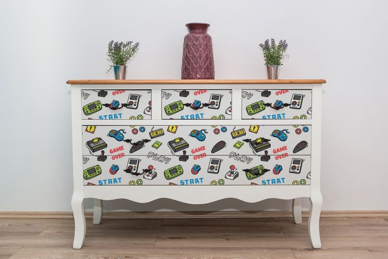 Samoprzylepna okleina Tulup 100x50 cm Retro konsole 1 szt.
