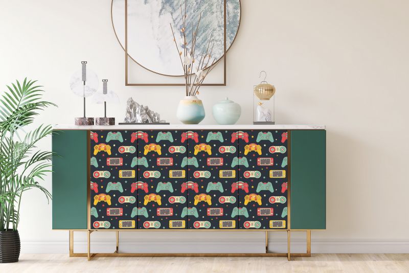 Samoprzylepna okleina Tulup 100x50 cm Retro kontrolery 1 szt.