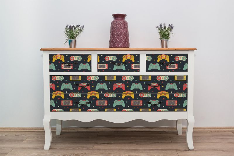 Samoprzylepna okleina Tulup 100x50 cm Retro kontrolery 1 szt.