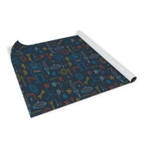Samoprzylepna okleina Tulup 100x50 cm Robot rakieta ufo 1 szt.