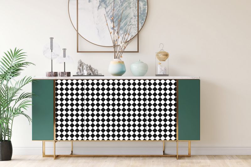 Samoprzylepna okleina Tulup 100x50 cm Skośna szachownica 1 szt.