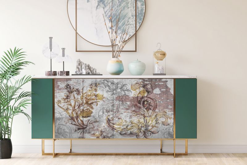 Samoprzylepna okleina Tulup 100x50 cm Stara ściana kwiecisty mural 1 szt.