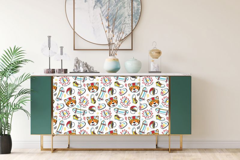 Samoprzylepna okleina Tulup 100x50 cm Tygrys na deskorolce 1 szt.