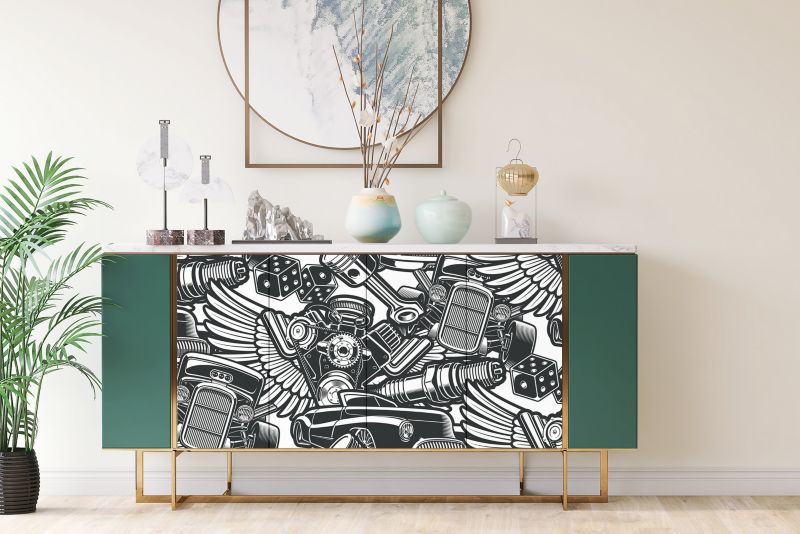 Samoprzylepna okleina Tulup 100x50 cm Vintage samochody tatuaże 1 szt.