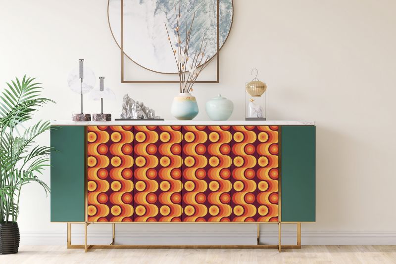 Samoprzylepna okleina Tulup 100x50 cm Wzór retro lata 70 1 szt.