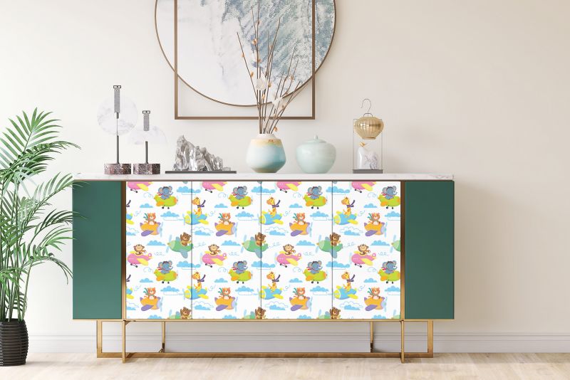 Samoprzylepna okleina Tulup 100x50 cm Zwierzęta i samoloty 1 szt.