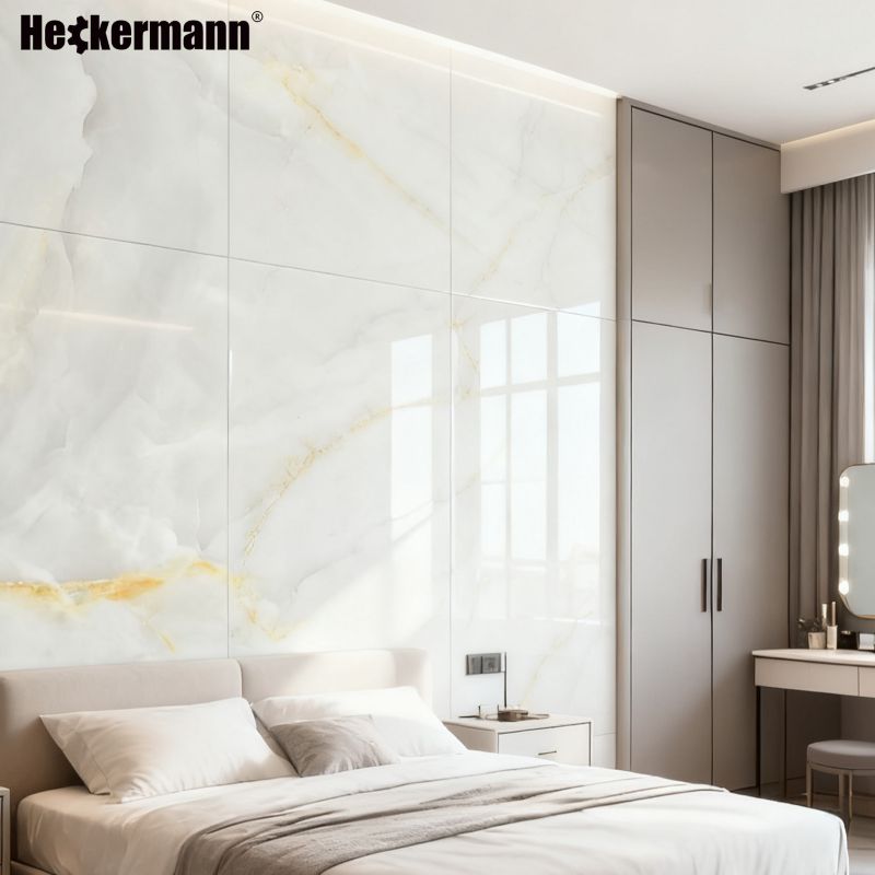Samoprzylepny Panel Ścienny Heckermann Naklejka na Meble PCV Marmur 30x60cm 10 szt