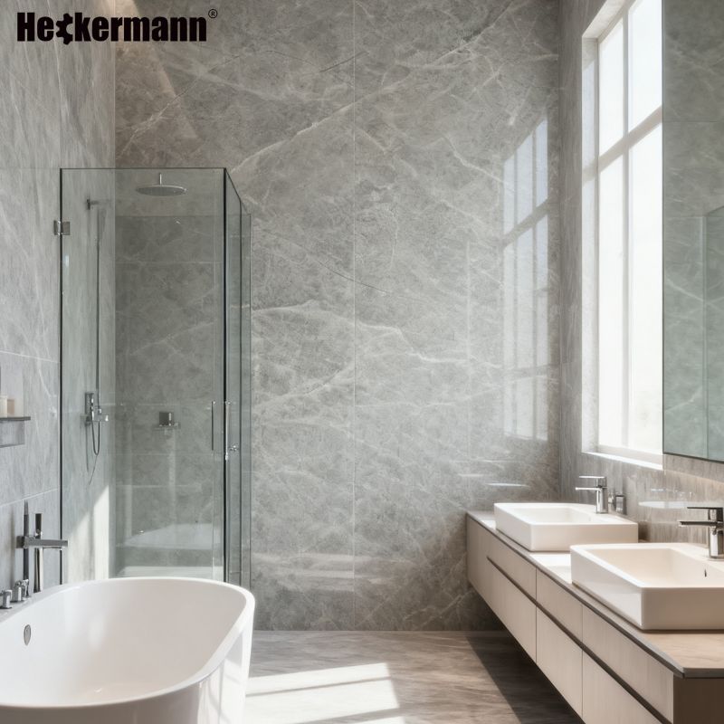 Samoprzylepny Panel Ścienny Heckermann Naklejka na Meble PCV Marmur 30x60cm 10 szt