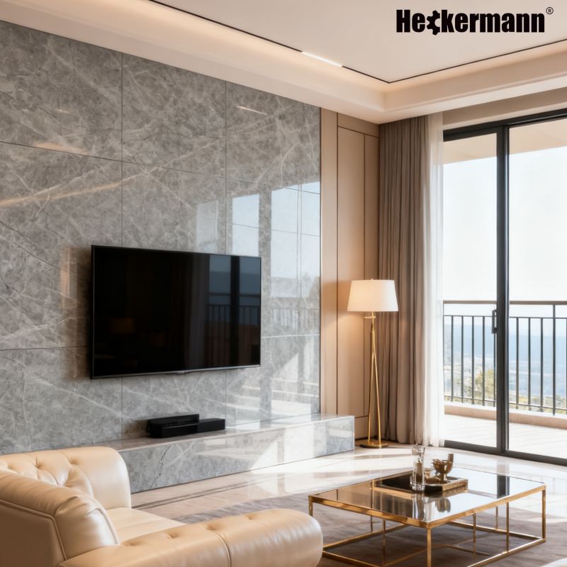 Samoprzylepny Panel Ścienny Heckermann Naklejka na Meble PCV Marmur 30x60cm 10 szt